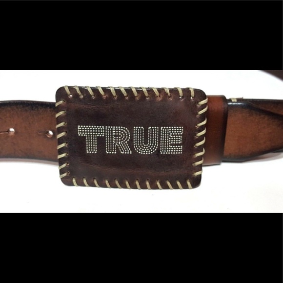 New True Religion Made in Italy Leather Belt 32 - Picture 4 of 4